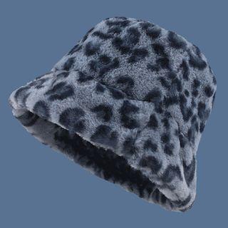 Leopard Print Fluffy Bucket Hat