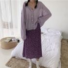 Knit Top / Floral Midi Skirt
