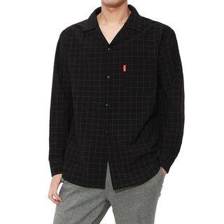 Notched-lapel Graph-check Shirt