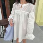 Flared-cuff Long Blouse
