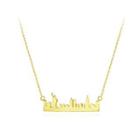 925 Sterling Silver Plated Gold Fashion Creative Nordic Building Necklace Golden - One Size