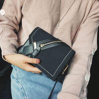 Diagonal Zip Crossbody Bag