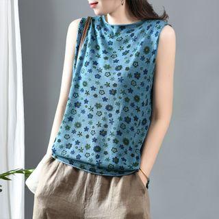 Floral Sleeveless Knit Top