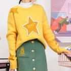 Star Print Round-neck Sweater