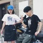 Couple Matching Short-sleeve Zebra Print T-shirt