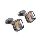 Fashion High-grade Plated Black Mechanical Gear Cufflinks Black - One Size
