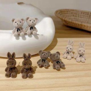 Chenille Bear Rabbit Stud Earring ( Various Designs )