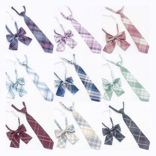 Plaid Ribbon Bow Tie / Necktie