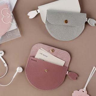 Faux Leather Sakura Petal Coin Purse