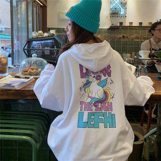 Loose-fit Cartoon Print Hooded Pullover