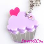 Sweet&co Mini Purple Cupcake Crystal Silver Necklace Silver - One Size