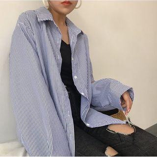 Slit Back Striped Shirt