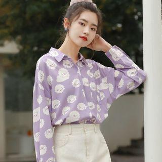 Print Shirt Purple - One Size