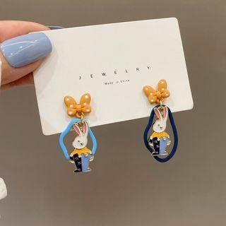 Rabbit Glaze Alloy Dangle Earring 1 Pair - Blue - One Size