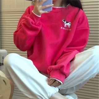 Cow Embroidered Sweatshirt