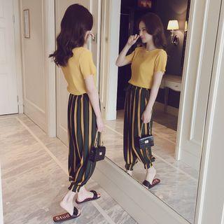 Set: Top + Striped Pants