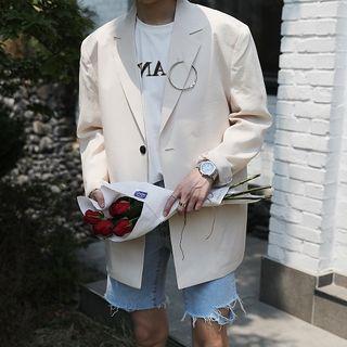 Single Breasted Hoop-detail Blazer