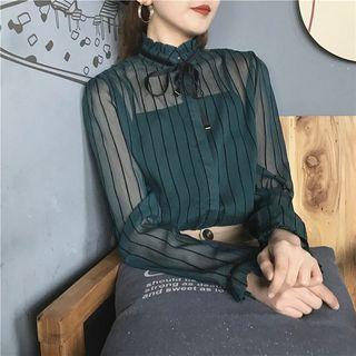 See-through Bell-sleeve Top