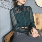 See-through Bell-sleeve Top