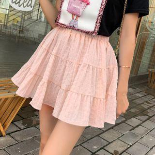 A-line Shirred Chiffon Skirt