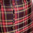 Tartan-plaid Mini Skirt With Keyring