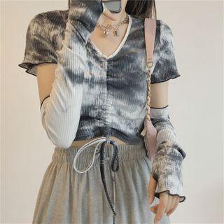 Tie Dye Short-sleeve T-shirt With Armsleeve