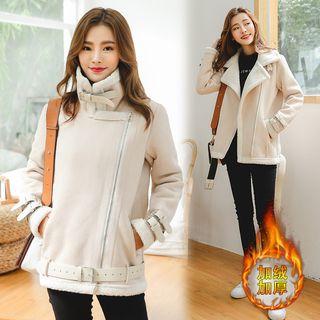 Belt-detail Zip Jacket