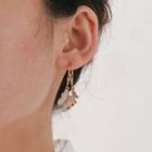 Butterfly Shell Dangle Earring 1 Pair - White & Gold - One Size