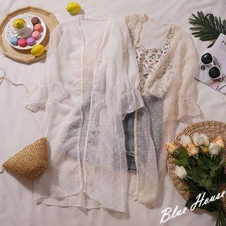 Chiffon Open Front Long Jacket