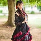 Traditional Chinese Sleeveless Embroidered A-line Dress Dragon Dress - S