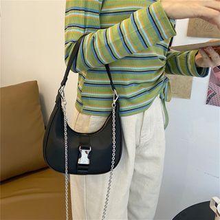 Chain Zip Crossbody Bag Black - One Size