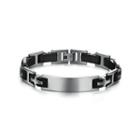 Simple Fashion Geometric Rectangular 316l Stainless Steel Silicone Bracelet Silver - One Size