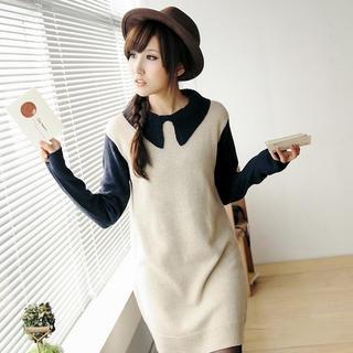 Two-tone Knit Dress