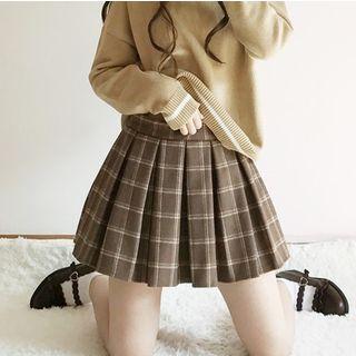 Mini Pleated Plaid Skirt