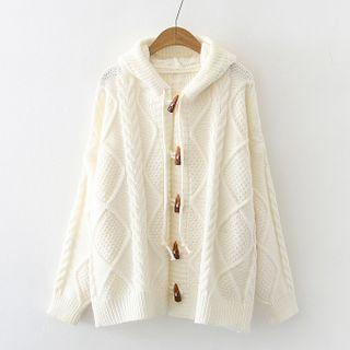 Toggle Knit Jacket Beige - One Size