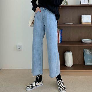 Cropped Distressed Loose Fit Jeans
