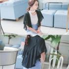 Open-front Ruffled Chiffon Jacket
