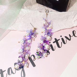 Sequined Pearl Drop Earring