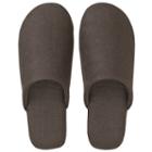 Linen Soft Slippers (m) (brown) 1 Pair