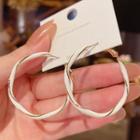 Twisted Glaze Hoop Earring 1 Pair - Gold & White - One Size
