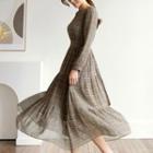 Tie-waist Tiered Plaid Dress