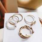 Set Of 5: Rings 1 Set - Ring - Gold - One Size