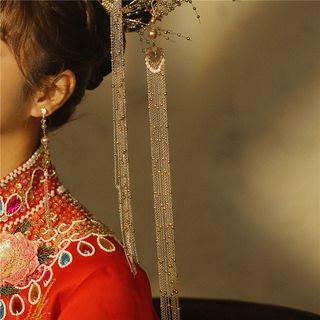 Wedding Alloy Branches Tiara Headpiece & 1 Pair - Clip On Earring (paperback) - One Size