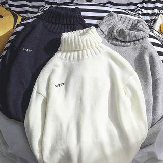 Letter Embroidered Oversize Sweater