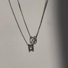 Geometric Pendent Sterling Silver Necklace 1 Pc - Silver - One Size