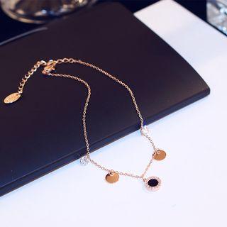 Faux Crystal Disc Anklet As Shown In Figure - One Size