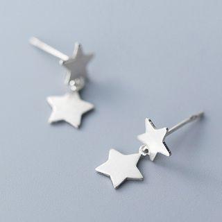 925 Sterling Silver Star Dangle Earring 1 Pair - S925 Silver - Silver - One Size