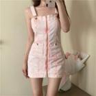 Tie-dyed Denim Slim-fit Overall Dress