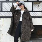 Leopard Pattern Long Button Jacket