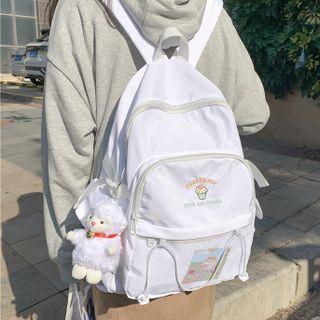 Drawstring Mesh Panel Nylon Backpack